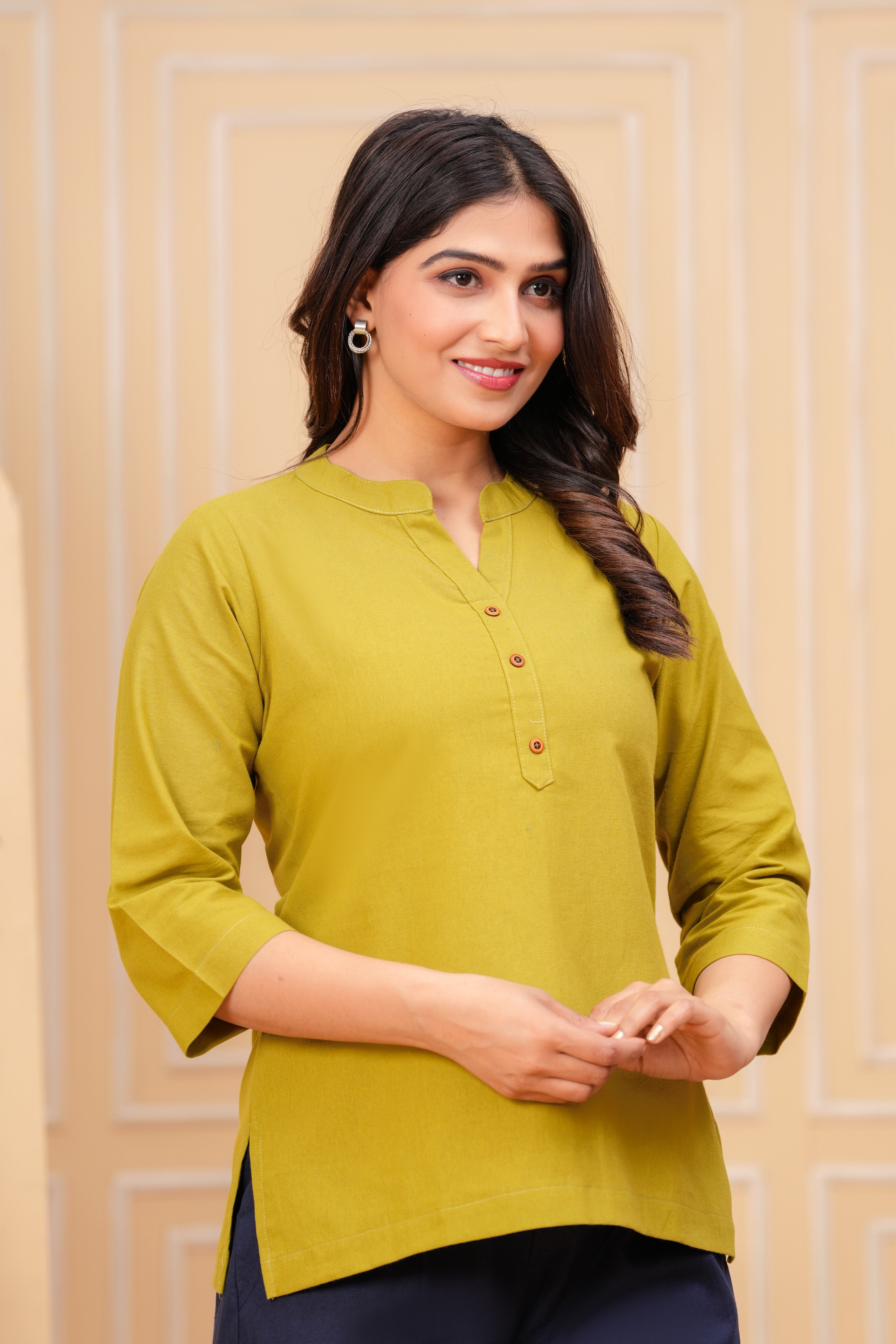 Linen Solid Short Kurta